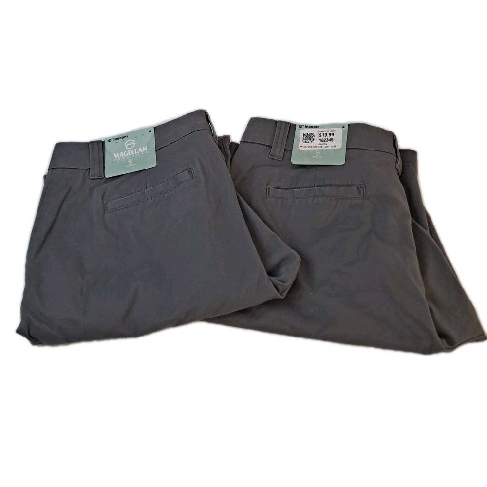Magellan Outdoors Women's Size 4 Happy Camper Bermuda Shorts Lot Of 2 Gray
